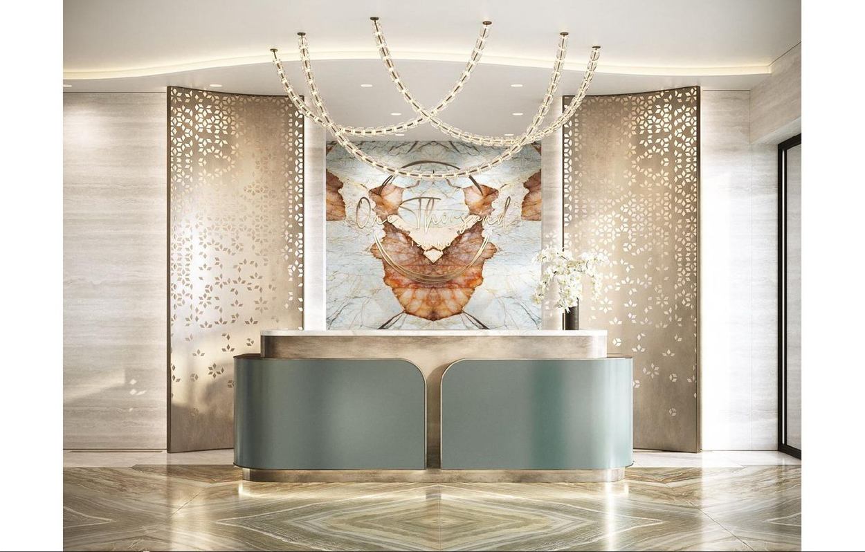 Reception desk — conceptual rendering