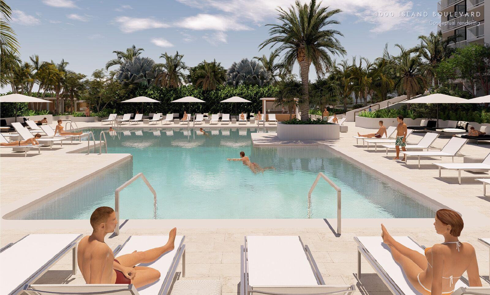 Reimagined pool deck — conceptual rendering, Threshold Landscape Workshop